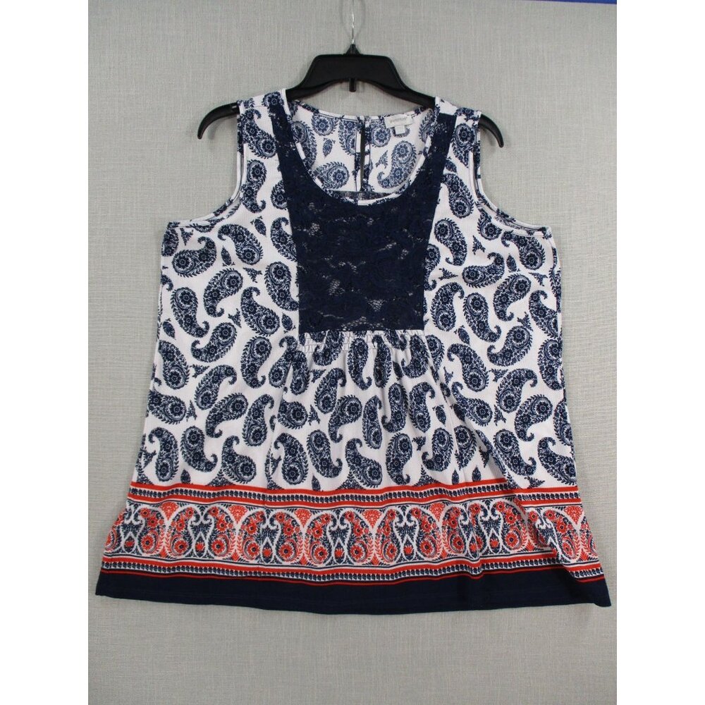 Avenue Womens Sleeveless Paisley Print Top‎ Size 18/20
